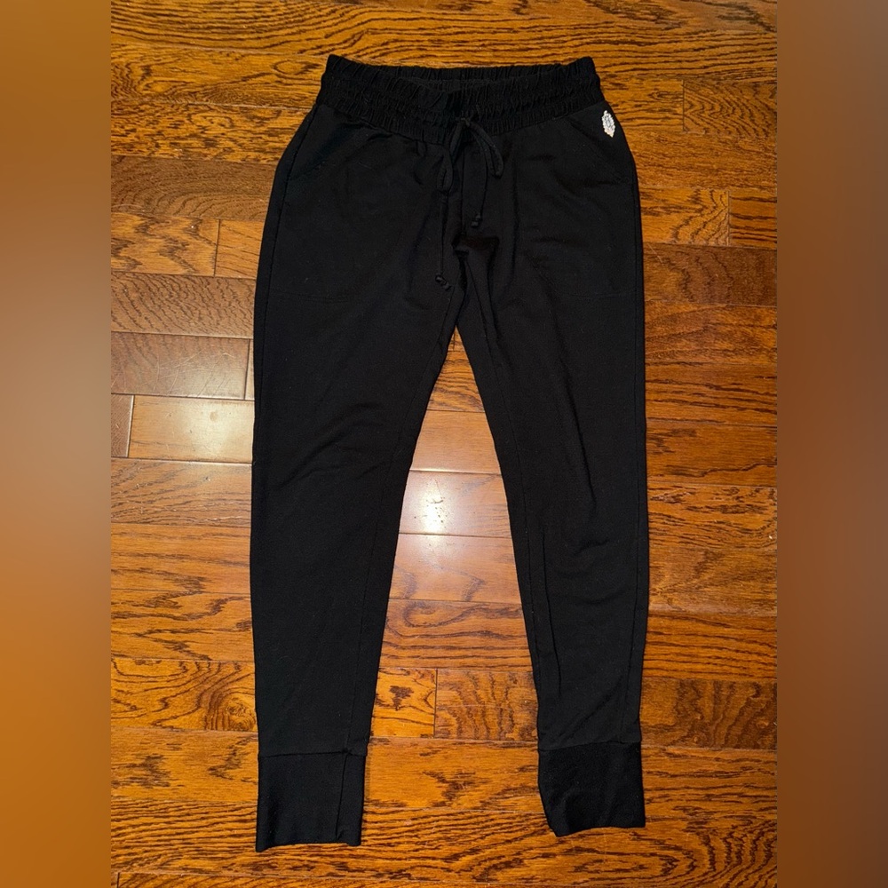 Free People Movement black joggers